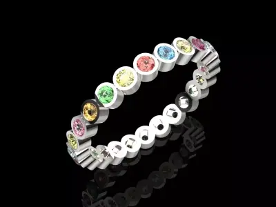 Stl 3dm Ring a Sparkling Rainbow on Your Fingers rr0055 3D print model