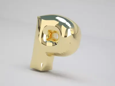 P Balloon Gold 3D model