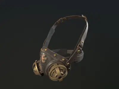 Steampunk mask set - game ready Low-poly 3D model