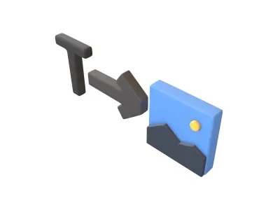 Text To Image Icon v1 001 Low-poly 3D model