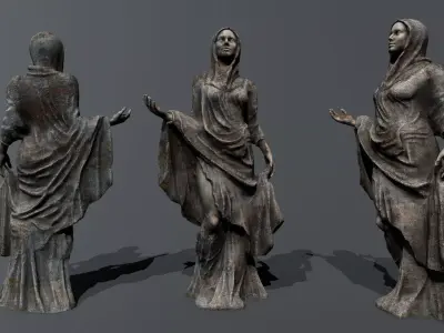 woman Statue 1 Low-poly 3D model