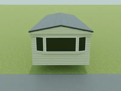 Mobile Home Static Caravan Trailer Low-poly 3D model
