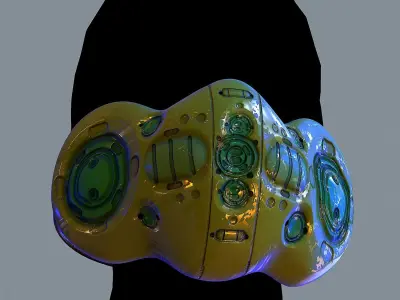 Gas mask helmet 3d model scifi Low-poly  Low-poly 3D model