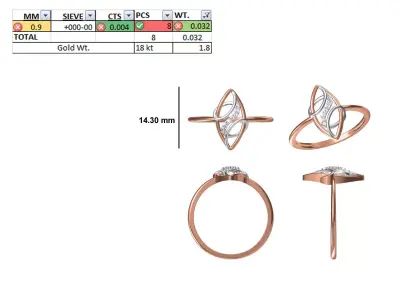 Women Light Weight Ring STL OBJ FBX JCD Details 3D print model