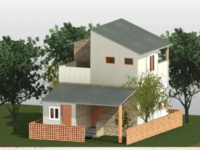 2 BHK HOUSING 3D model