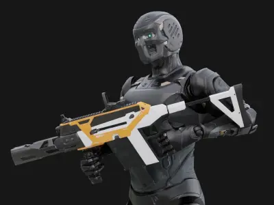 Assault Robot Low-poly 3D model