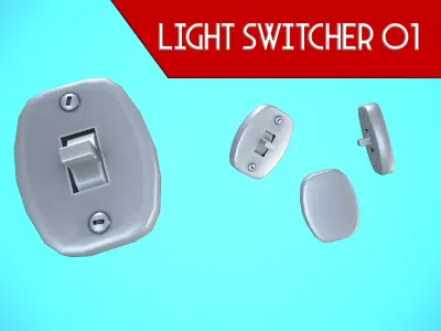 LIGHT SWITCHER 01 CARTOON STYLIZED Low-poly 3D model