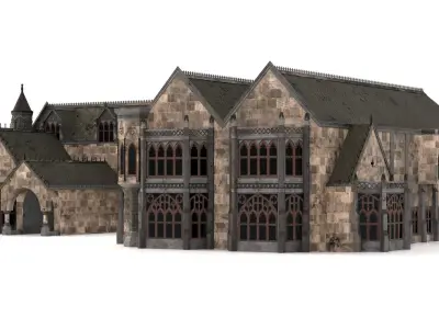 Bloodborne style Victoran Building Low-poly 3D model