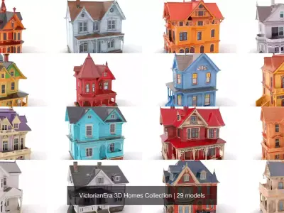 VictorianEra 3D Homes Collection 3D Model Pack