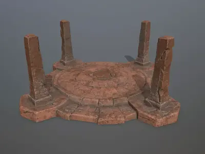 Ruin Gate Low-poly 3D model 26