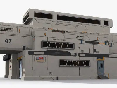 Factory Industrial Sci Fi x8 Low-poly 3D model