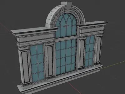 Palladian Window - Venetian window Low-poly 3D model