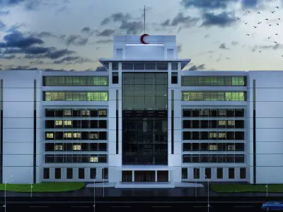 Hospital 3D model office building at dushanbe 3D model