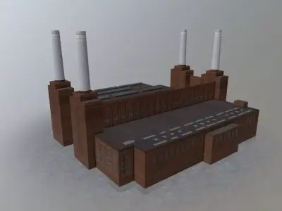 London Battersea Station Low-poly 3D model