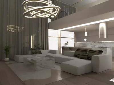 modern fancy small duplex apartment  3D model
