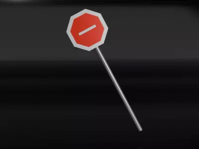 Sign Board Low-poly 3D model