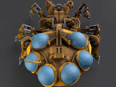 Mechanical Spider Low-poly 3D model