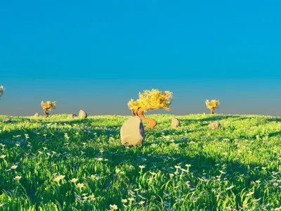 Cartoon field 3D model