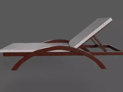 Pool Bench Free low-poly 3D model