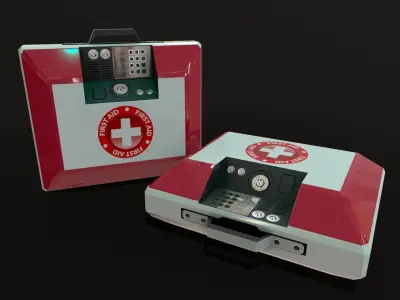 Sci-Fi First Aid Kit Medi Pack Low-poly 3D model