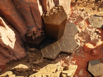 Halo infinite - Hexagon asset game Low-poly 3D model
