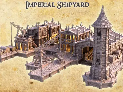 Imperial Shipyard Tabletop Terrain 28 MM 3D print model
