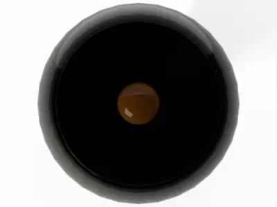 Modern Minimalist Torchiere Floor Lamp in Matte Black - Eliza Low-poly 3D model