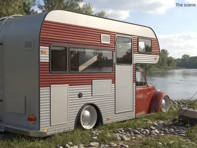  Volkswagen Retro Recreational Vehicle Simplified 