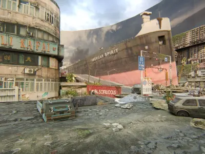 Concrete Jungle Shipwreck Low-poly 3D model