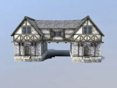 Medieval Tudor House 03 Low-poly 3D model