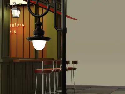 Vintage Street Lamps Low-poly 3D model