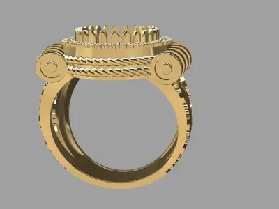 Gilded Splendor Ring 3D print model