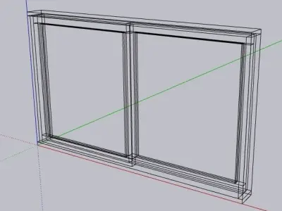 SketchUp dynamic window Low-poly 3D model