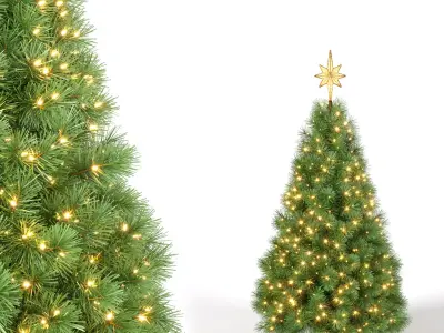 Christmas Tree with Animated Lights - 5 feet 3D model