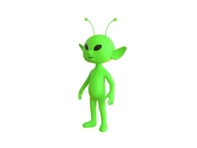 Low-Poly Cartoon Alien 02 Animated Low-poly 3D model
