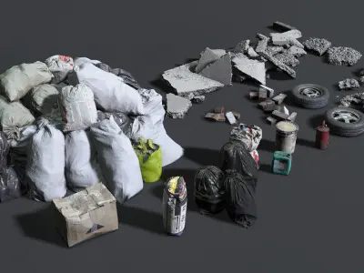 Construction waste 2022 Low-poly 3D model