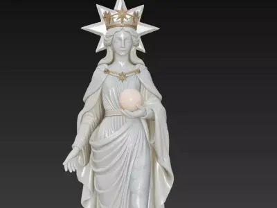 Celestial Marble Queens Divine Oracle Goddess Statue Collection 3D Model Pack