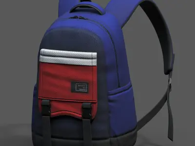 Backpack bag baggage pockets product  Low-poly 3D model