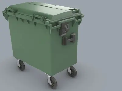 Weber Mobile Waste Container Garbage Dumpster Low-poly 3D model