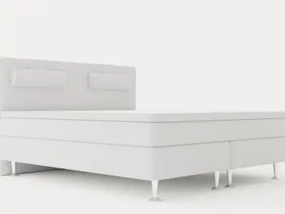 Meja Bed Package 180x200cm Light Gray With Neck Pillow Low-poly 3D model