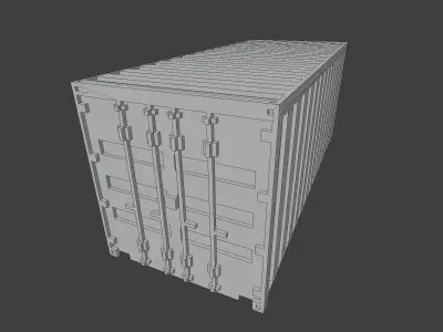 Voxel Shipping Container 20ft Low-poly 3D model