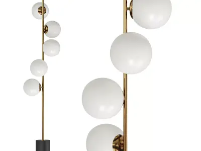 Brass Black Marble Floor Lamp 3D model