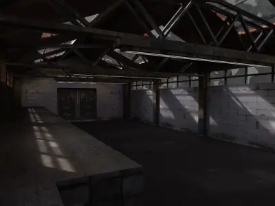Industrial Warehouse  Low-poly 3D model