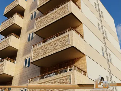 Stone Residential Building  3D model Revit and 3dsmax  3D model