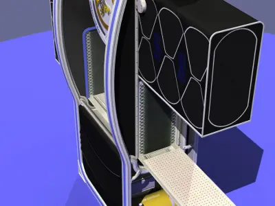 Corridor with sterile processing boxes 3D model