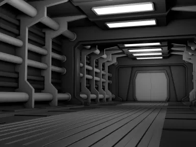 Sci Fi Corridor 3D model 33