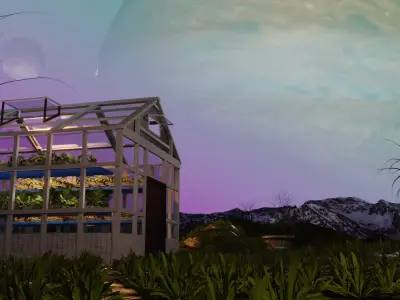 Green House with 100 plants 3D model