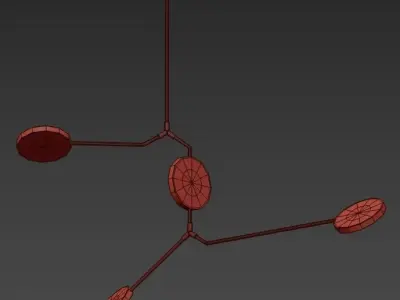 DISCO pendant light with three circles hanging from it 3D model