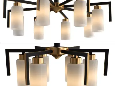 Loft style ceiling chandelier 3D model