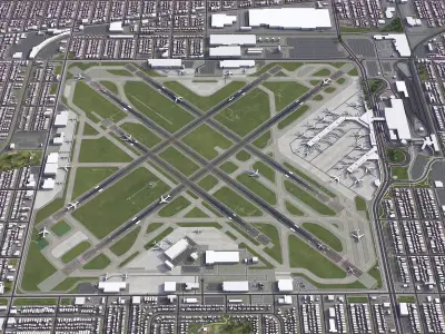 Chicago Midway Airport Low-poly 3D model